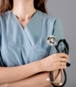 A nurse holding a stethoscope