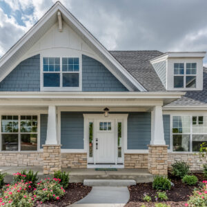 The front of a suburban home